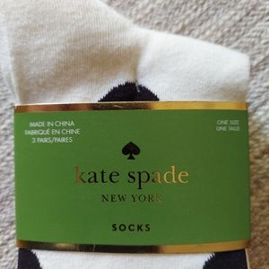 Kate Spade Spade Street Cotton Crew Socks PK of 3 SZ 9-11 BNWT SO
